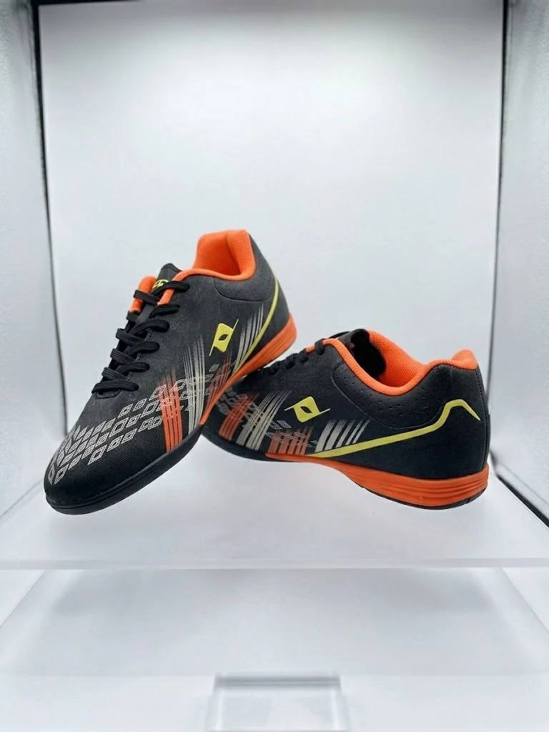 Black Orange Turf Football Shoes