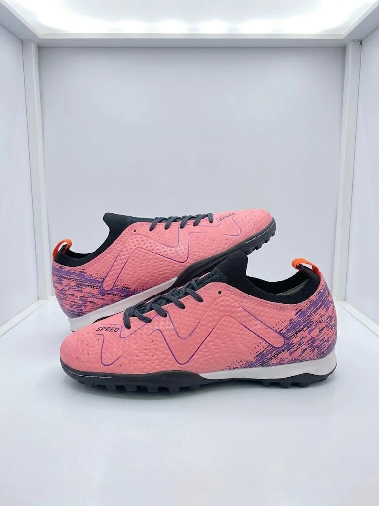 Pink Black Turf Football Shoes